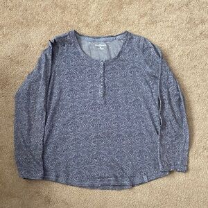 Ruffhewn grey floral buttondown top